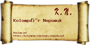 Kolompár Nepomuk névjegykártya